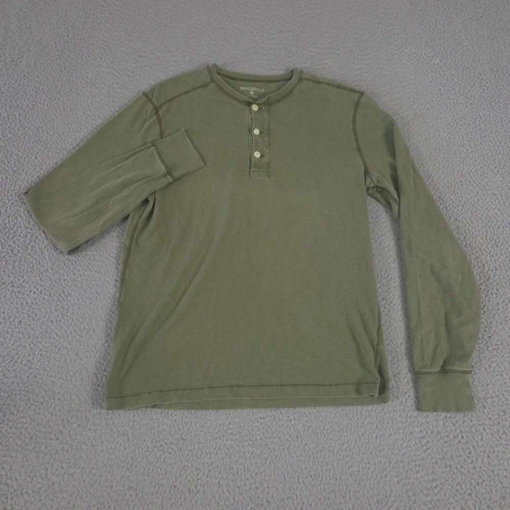 LOT OF 2 J.Crew Shirt Mens M Multi Garment-Dyed Henley Polo Cotton Mercantile